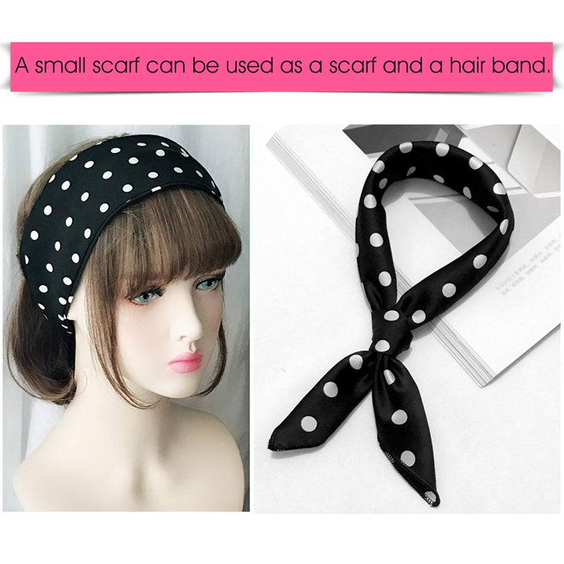 TUPARKA 12 Pcs 50's Costume Accessories Set Includes Chiffon Scarf Cat Eye Glasses Bandana Tie Headband Earrings Artificial Pearl Bracelet and Necklace - Image 3